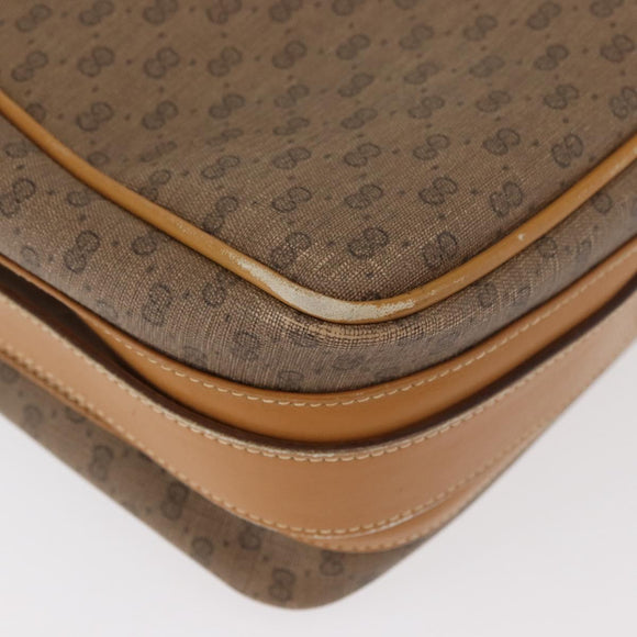 GUCCI Micro GG Supreme Shoulder Bag PVC Beige Gold Auth BA13145