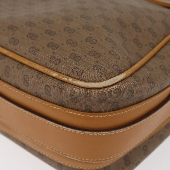 GUCCI Micro GG Supreme Shoulder Bag PVC Beige Gold Auth BA13145