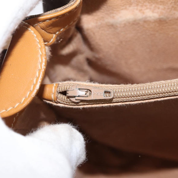 GUCCI Micro GG Supreme Shoulder Bag PVC Beige Gold Auth BA13145
