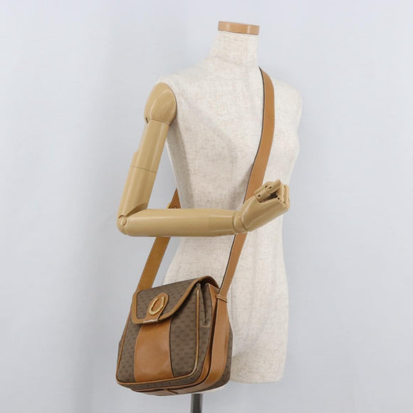 GUCCI Micro GG Supreme Shoulder Bag PVC Beige Gold Auth BA13145