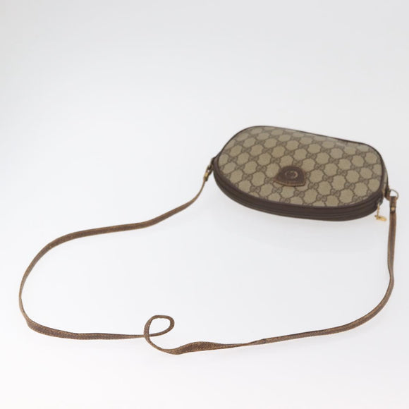 GUCCI GG Supreme Shoulder Bag PVC Beige Gold Auth BA13146