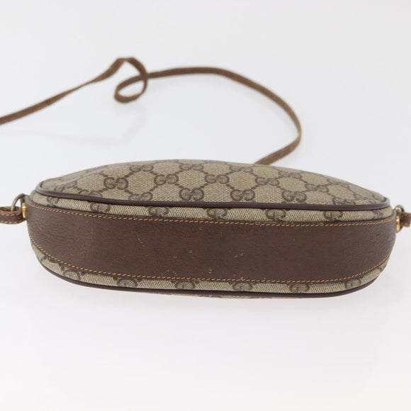 GUCCI GG Supreme Shoulder Bag PVC Beige Gold Auth BA13146