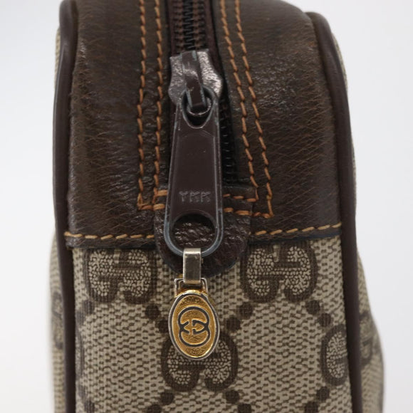 GUCCI GG Supreme Web Sherry Line Tas PVC Beige Rood 32 014 3553 Auth BA13149