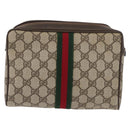 GUCCI GG Supreme Web Sherry Line Tas PVC Beige Rood 32 014 3553 Auth BA13149-13