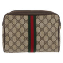 GUCCI GG Supreme Web Sherry Line Tas PVC Beige Rood 32 014 3553 Auth BA13149-2