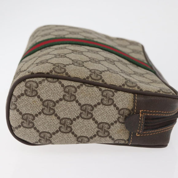 GUCCI GG Supreme Web Sherry Line Tas PVC Beige Rood 32 014 3553 Auth BA13149
