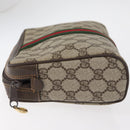 GUCCI GG Supreme Web Sherry Line Tas PVC Beige Rood 32 014 3553 Auth BA13149-5