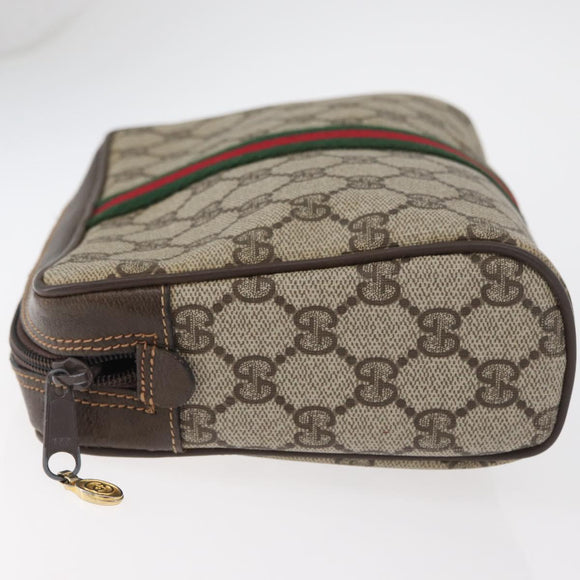 GUCCI GG Supreme Web Sherry Line Tas PVC Beige Rood 32 014 3553 Auth BA13149