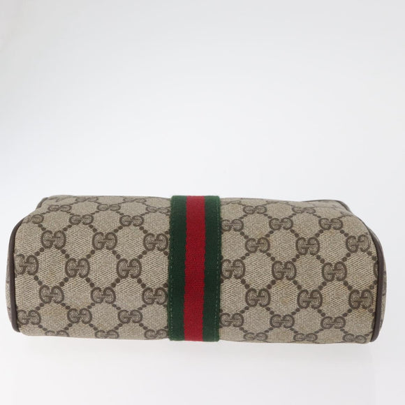 GUCCI GG Supreme Web Sherry Line Tas PVC Beige Rood 32 014 3553 Auth BA13149