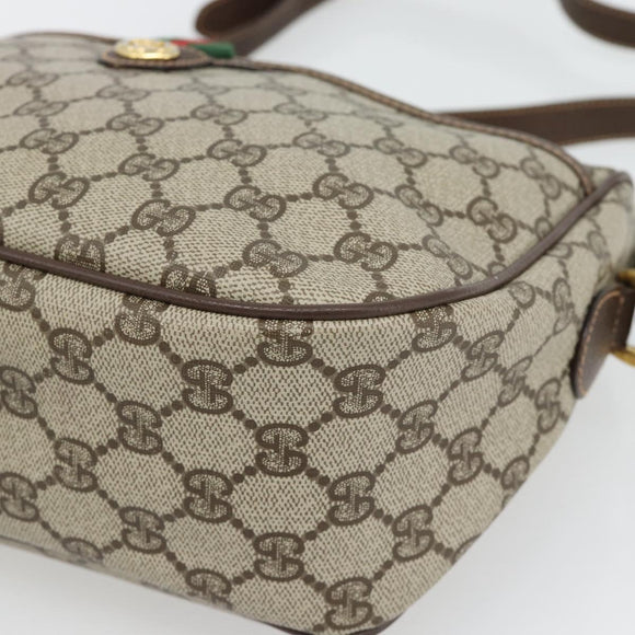 GUCCI GG Supreme Web Sherry Line Tasche PVC Beige Gold 89 02 077 Auth BA13151