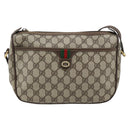 GUCCI GG Supreme Web Sherry Line Tasche PVC Beige Gold 89 02 077 Auth BA13151-13