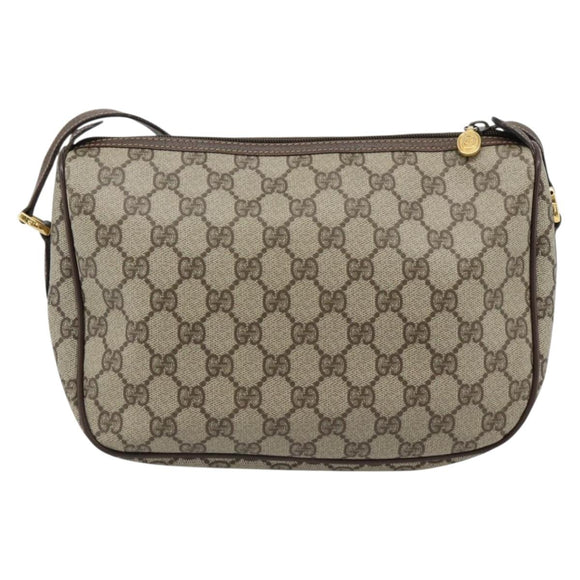 GUCCI GG Supreme Web Sherry Line Tasche PVC Beige Gold 89 02 077 Auth BA13151