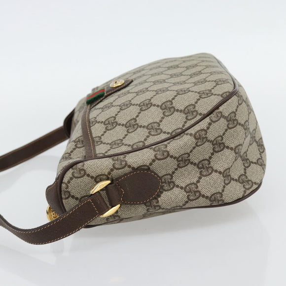 GUCCI GG Supreme Web Sherry Line Tasche PVC Beige Gold 89 02 077 Auth BA13151
