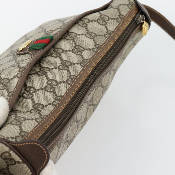 GUCCI GG Supreme Web Sherry Line Tasche PVC Beige Gold 89 02 077 Auth BA13151
