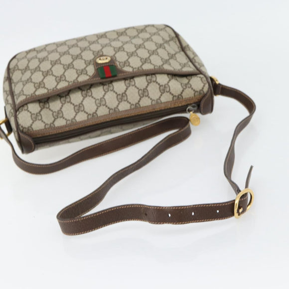 GUCCI GG Supreme Web Sherry Line Tasche PVC Beige Gold 89 02 077 Auth BA13151