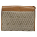 Christian Dior Honeycomb Canvas Schoudertas PVC Beige Goud Auth BA13152-2