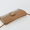 Christian Dior Honeycomb Canvas Schoudertas PVC Beige Goud Auth BA13152-6