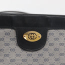 GUCCI Micro GG Supreme Shoulder Bag PVC Navy Gold Auth BA13153-17