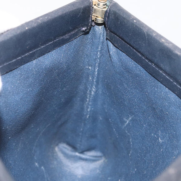 GUCCI Micro GG Supreme Shoulder Bag PVC Navy Gold Auth BA13153