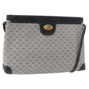 GUCCI Micro GG Supreme Shoulder Bag PVC Navy Gold Auth BA13153-1