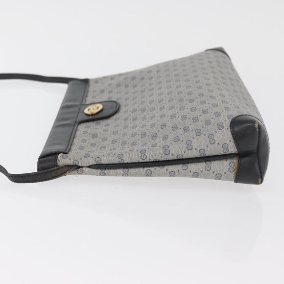 GUCCI Micro GG Supreme Shoulder Bag PVC Navy Gold Auth BA13153