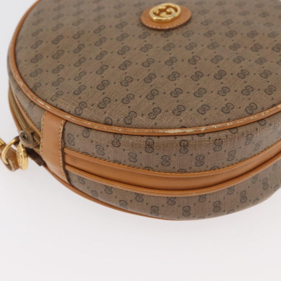 GUCCI Micro GG Supreme Umhängetasche PVC Beige Gold Auth BA13154