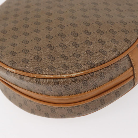 GUCCI Micro GG Supreme Umhängetasche PVC Beige Gold Auth BA13154