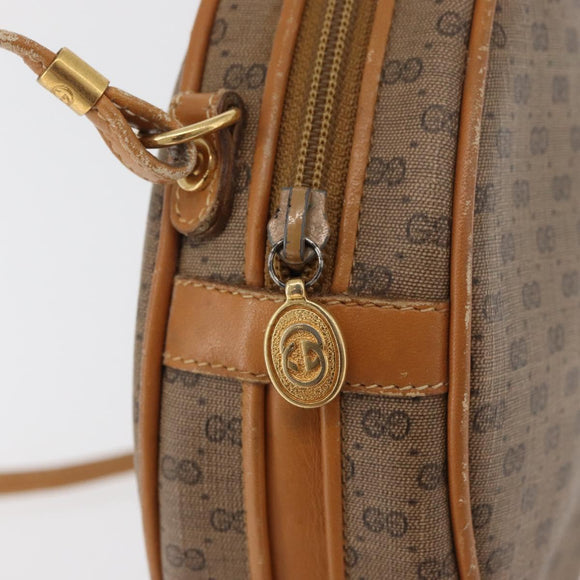 GUCCI Micro GG Supreme Umhängetasche PVC Beige Gold Auth BA13154