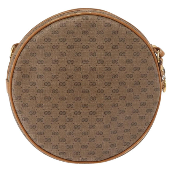 GUCCI Micro GG Supreme Umhängetasche PVC Beige Gold Auth BA13154