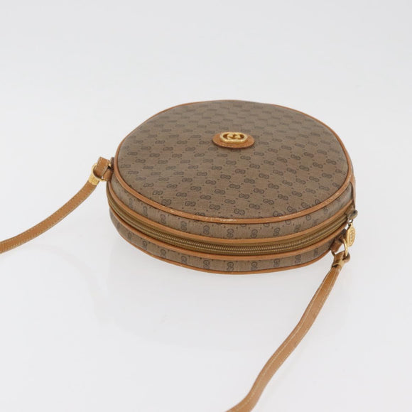 GUCCI Micro GG Supreme Umhängetasche PVC Beige Gold Auth BA13154
