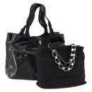 Salvatore Ferragamo Hand Bag Nylon Patent Leather 2 Set Black Auth BA13155-1