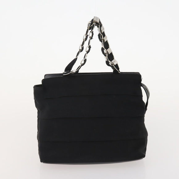 Salvatore Ferragamo Hand Bag Nylon Patent Leather 2 Set Black Auth BA13155