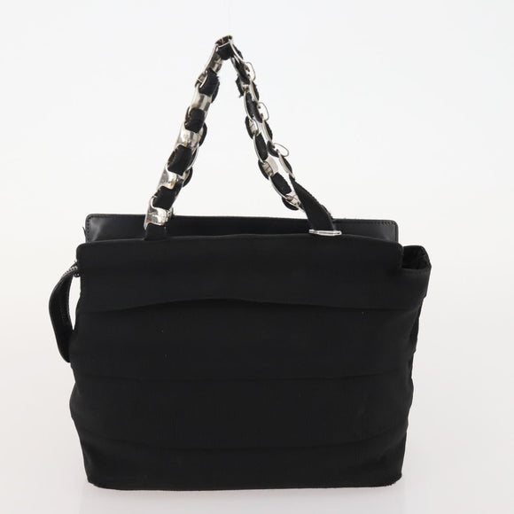 Salvatore Ferragamo Hand Bag Nylon Patent Leather 2 Set Black Auth BA13155