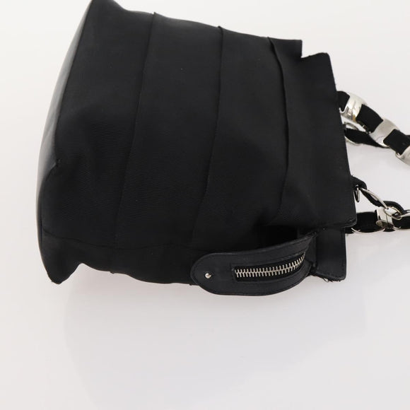 Salvatore Ferragamo Hand Bag Nylon Patent Leather 2 Set Black Auth BA13155