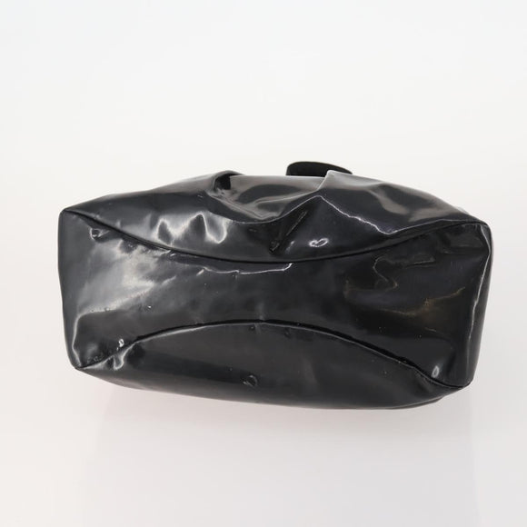 Salvatore Ferragamo Hand Bag Nylon Patent Leather 2 Set Black Auth BA13155