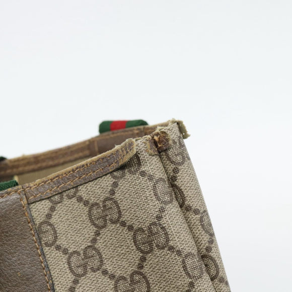 GUCCI GG Supreme Web Sherry Line Tote Bag PVC Beige 39 02 003 Auth BA13156