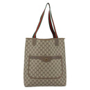 GUCCI GG Supreme Web Sherry Line Tote Bag PVC Beige 39 02 003 Auth BA13156-13