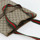 GUCCI GG Supreme Web Sherry Line Tote Bag PVC Beige 39 02 003 Auth BA13156-6