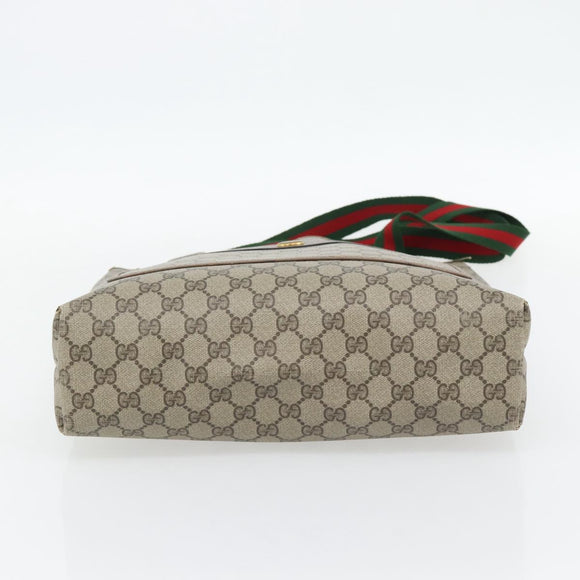 GUCCI GG Supreme Web Sherry Line Tote Bag PVC Beige 39 02 003 Auth BA13156