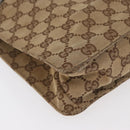 GUCCI GG Canvas Shoulder Bag Beige Silver 120841 Auth BA13157-9