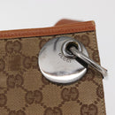 GUCCI GG Canvas Shoulder Bag Beige Silver 120841 Auth BA13157-10
