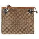 GUCCI GG Canvas Shoulder Bag Beige Silver 120841 Auth BA13157-2