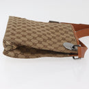 GUCCI GG Canvas Shoulder Bag Beige Silver 120841 Auth BA13157-3