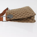 GUCCI GG Canvas Shoulder Bag Beige Silver 120841 Auth BA13157-4