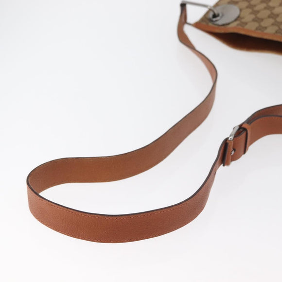 GUCCI GG Canvas Shoulder Bag Beige Silver 120841 Auth BA13157