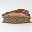 GUCCI GG Canvas Shoulder Bag Beige Silver 120841 Auth BA13157-5