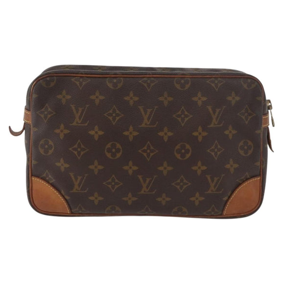LOUIS VUITTON Monogram Compiegne 28 Clutch Bag M51845 LV Auth BA13159