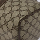 GUCCI GG Supreme Web Sherry Line Hand Bag PVC Leather Beige Auth BA1316-14