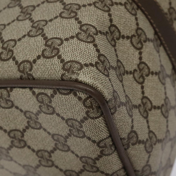GUCCI GG Supreme Web Sherry Line Hand Bag PVC Leather Beige Auth BA1316