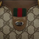 GUCCI GG Supreme Web Sherry Line Hand Bag PVC Leather Beige Auth BA1316-18